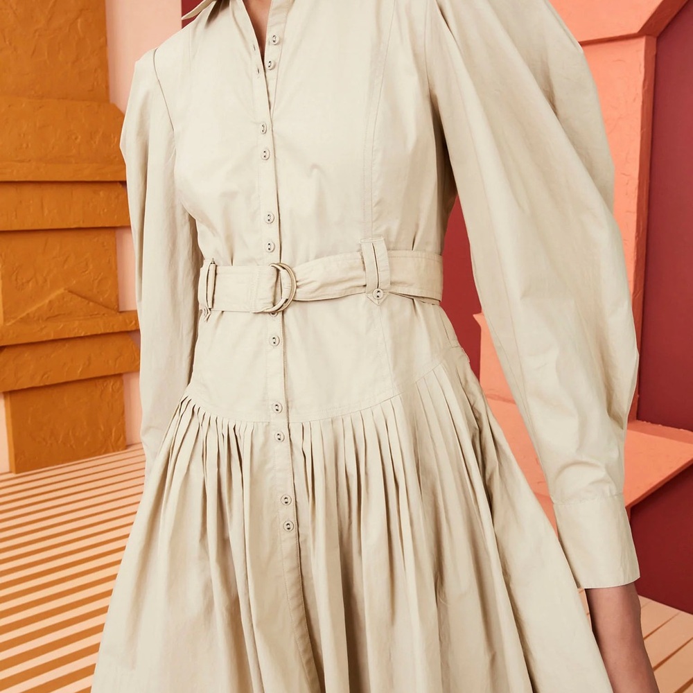 Ulla Johnson Cream A-Line Puff Sleeve Mini Dress